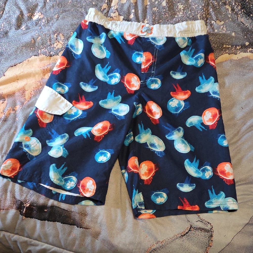 OP Kids Jellyfish Print Shorts - Navy and Orange